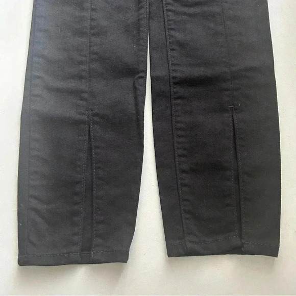 GAP True Skinny Jeans High Rise Split Hem Front Ankle Slit Cropped Black Size 27 - Picture 12 of 16